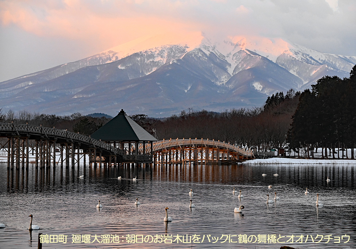 岩木山と鶴の舞橋